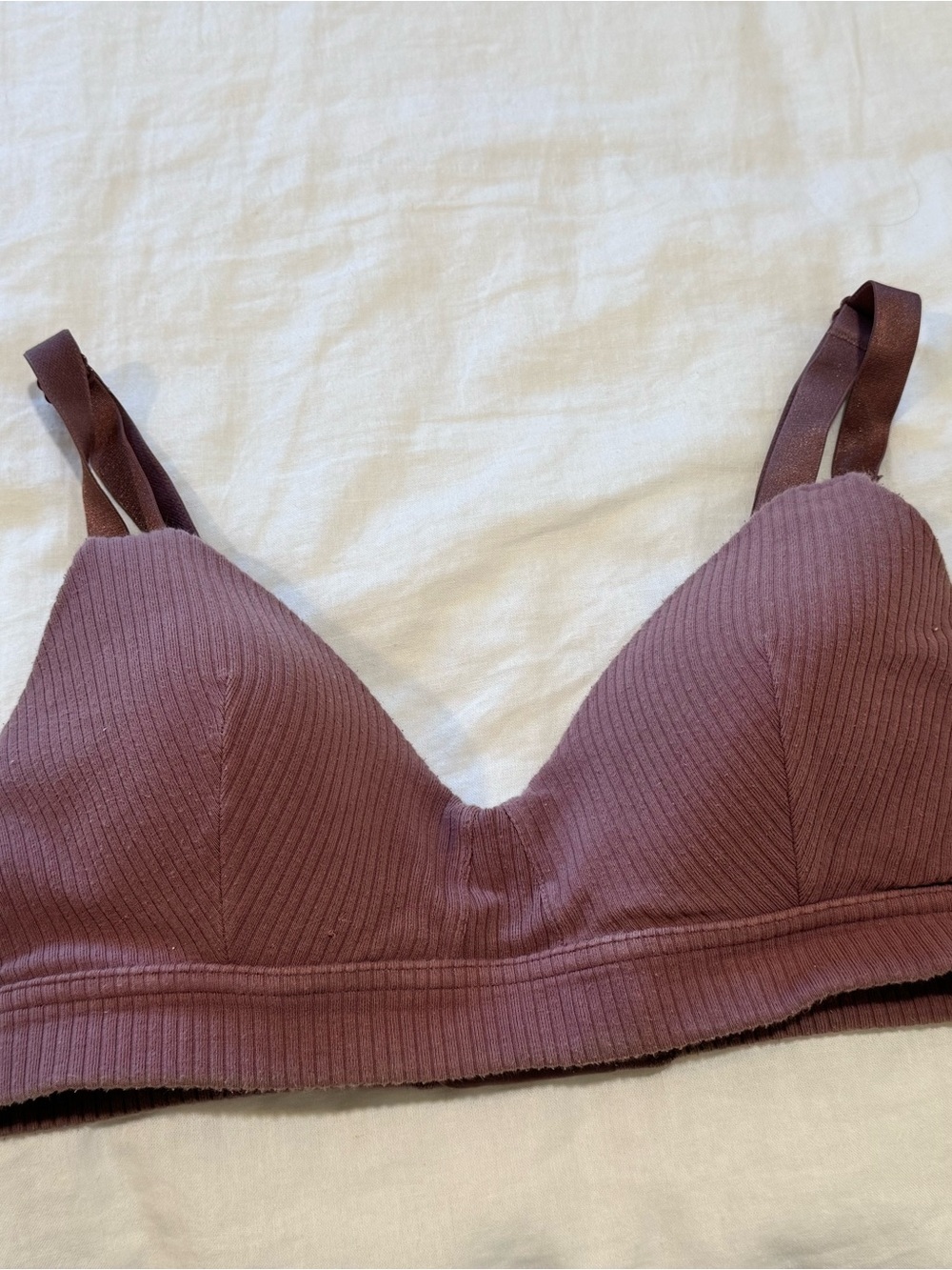 Maternity Kindred Bravely Ribbed Wireless Bralette in Mauve